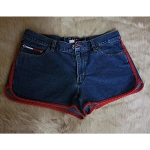 Vintage Tommy Jeans Denim Shorts Red Trim Sz 11